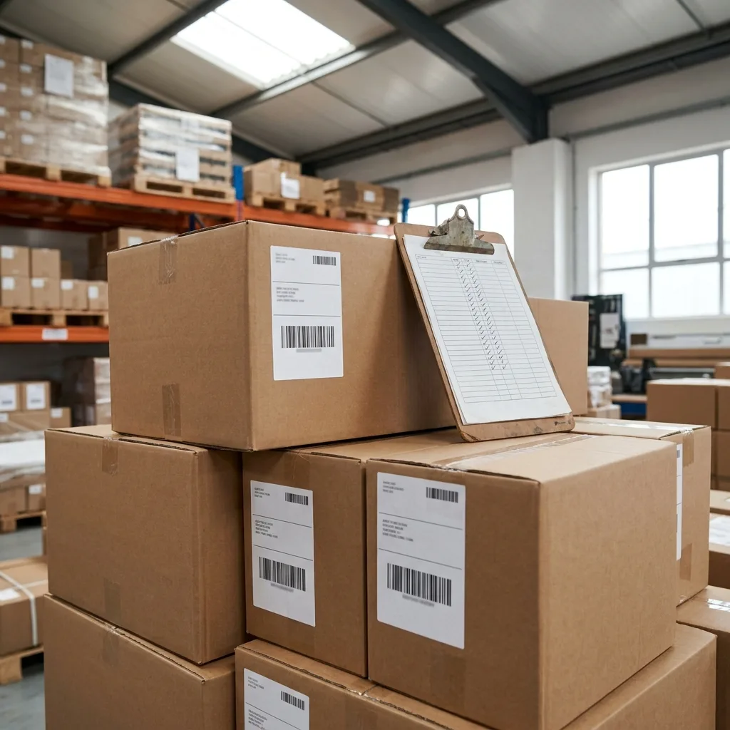 Labelled and barcoded cartons ready for retail compliance